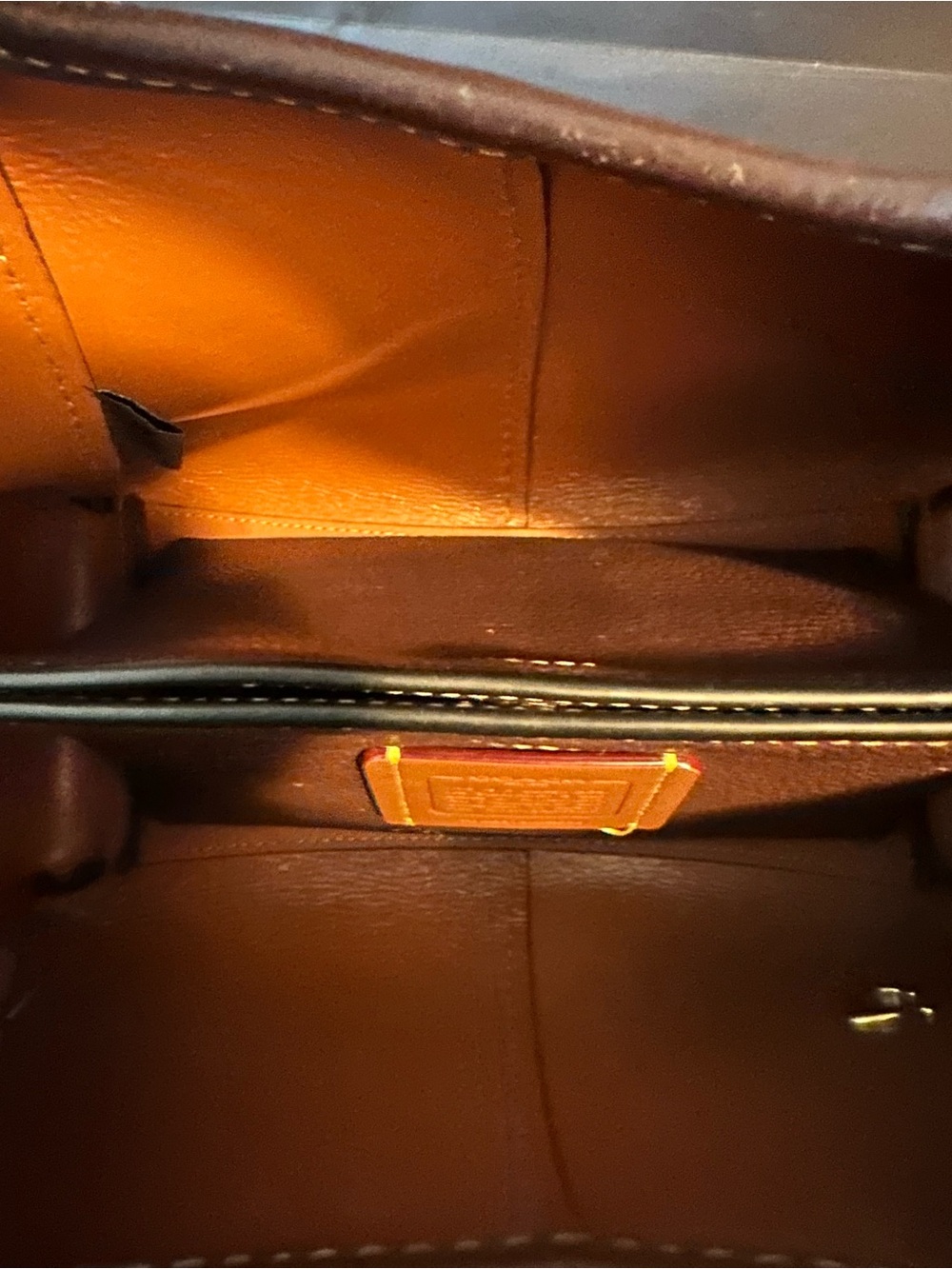 Coach Lana 23 in maple.  Pebbled Leather Mini Shoulder Bag with Gold Hardware - Picture 6 of 10